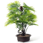 Artificial Bonsai Fan Palm Tree With Oval Tray Pot