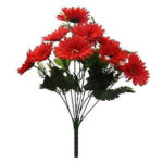 Artificial Single Stem Red Garabara Flower For Home Decor