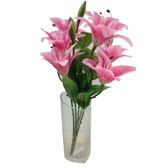 Artificial Pink Lily Flower For Decoration