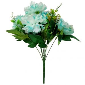 Artificial Blue & White Peony Flower for Home Decor