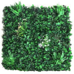 Fire Resistant UV Artificial Vertical Garden Mat with Green Leaves (100X100 cm)