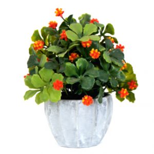 Artificial Moti Flower Bonsai Plant in Grey Pot