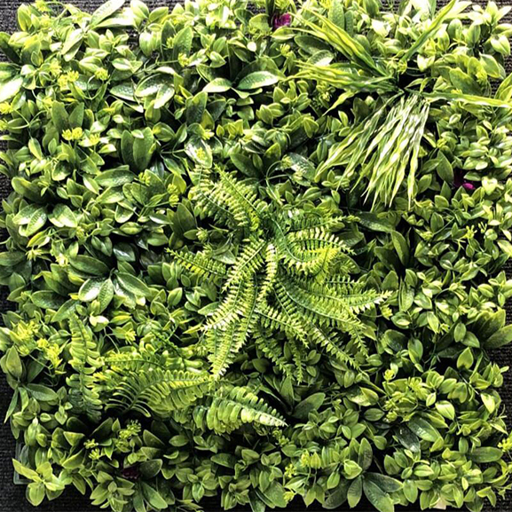 Non UV Artificial Vertical Garden Mat with Mixed Green Leaves (50 X 50 cm)