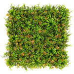 UV Coated Artificial Vertical Garden Mat Mixed with Green Leaves and Flower (50X50 cm)at (50X50 cm)