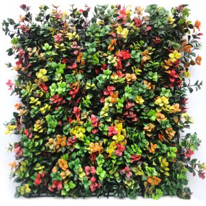 UV Coated Artificial Vertical Garden Wall Mat with Multi color Leaves (50 X 50 cm)