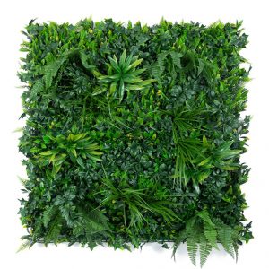 UV Protected Artificial Vertical Garden Mat Mixed with Green Leaves for Home Decor ( 100 X 100 cm)