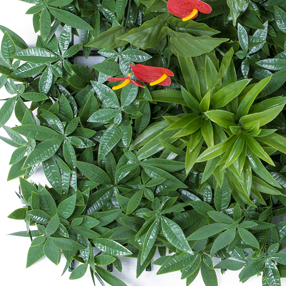 Elen UV Artificial Vertical Garden with Anthurium Flowers 100 X 100cm