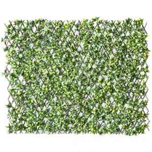 UV Coated Artificial Vertical Garden Hedge with Green Ficus Leaves(100 X 200 Cm)
