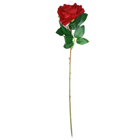 Artificial Red Rose Flower Single Stem For Home Decor