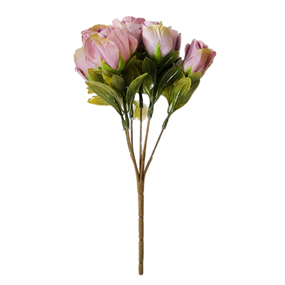 Artificial Pink Rose Flower Bunch For Decoration