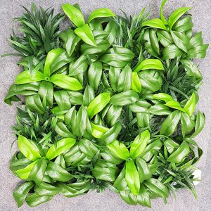 UV Coated Artificial Vertical Garden Mat with Mixed Green Leaves (50 X 50 cm)