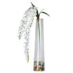 Artificial White Orchid Flower Single Stem For Decor