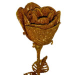 Artificial Golden Rose Flower Dry Single Stick