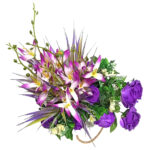 Artificial Purple Rose and Orchid Mixed Arrangement (45cm) - Image 3