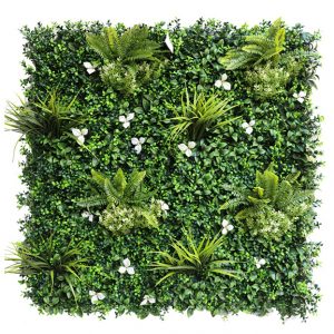 UV Artificial Vertical Garden Mat Mixed with Green leaves