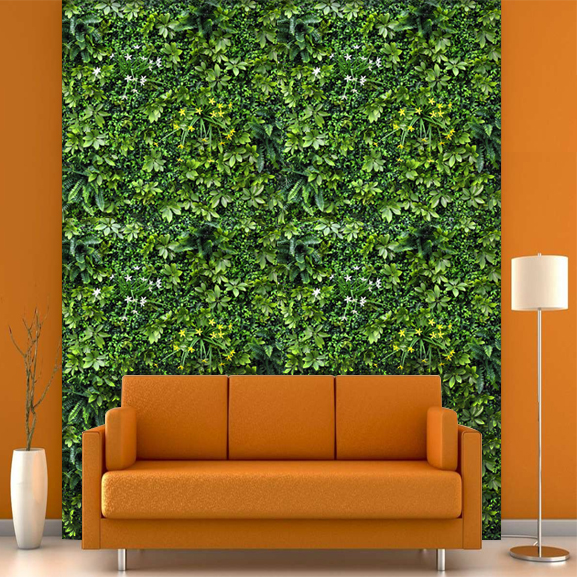 UV Coated Artificial Vertical Mat with Green Leaves - Elen India