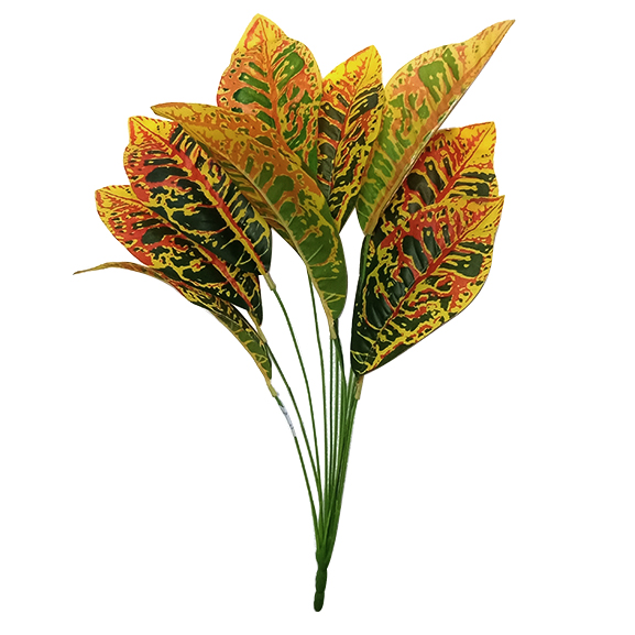 Artificial Croton Plant Bush with 12 leaves (45 cm)