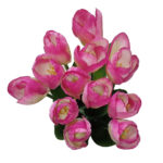 Artificial Tulip Light Pink Flower Bunch 12 heads