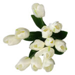 Artificial Tulip White Flower Bunch 12 Heads