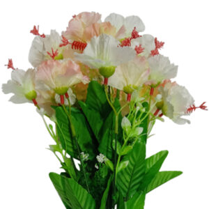 Artificial Hibiscus White Flower Bunch (45 cm)