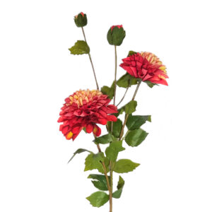 Artificial Dhalia Flower Single Stem with Bud (75 cm)