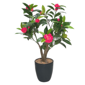 Artificial Camellia Bonsai Plant with Ceramic Pot (59 cm)