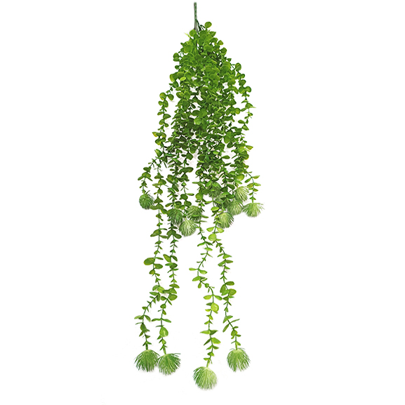 Elen Dark Green Artificial Eucalyptus Hanging Bush