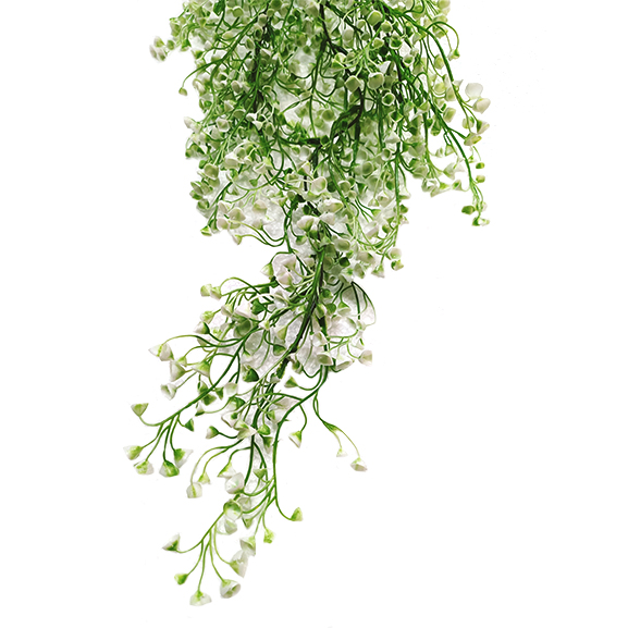 Elen Artificial Green & White Hanging Bush2