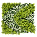 Artificial Green & White Wall Mat