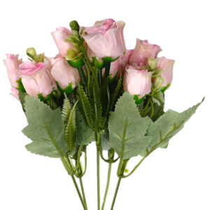 Artificial Pink Rose Bud Bunch