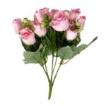 Artificial Dark Pink Rose Bud Bunch