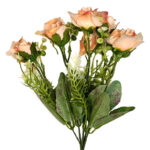 Artificial Peach Rose Bunch