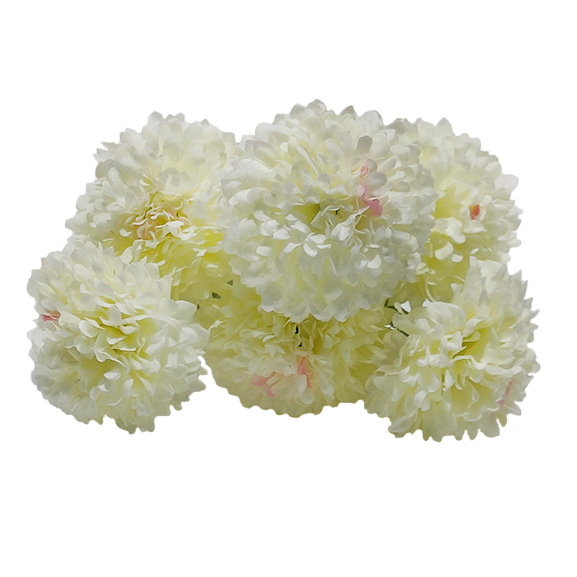 Artificial White Mum Flower with 6 head